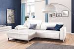 Ecksofa mit Sitztiefenverstellung YORK Beige - Echtleder - Textil - Holzart/Dekor - 284 x 85 x 111 cm