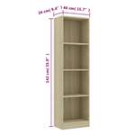 Bücherregal 3016500-4 Eiche Sonoma Dekor - 40 x 142 cm