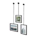 Set de 3 cadres photos Fotochain Miroir en verre / Acier - Noir