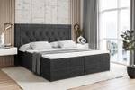 Boxspringbett NOEL Schwarz - Breite: 200 cm - H3