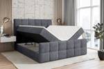 Boxspringbett BRUGO-Z Dunkelgrau - Breite: 180 cm - H3