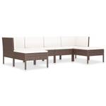 Garten-Lounge-Set (6-teilig) 3009677-2 Braun - Weiß