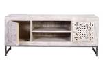 TV-Schrank 6899 Grau - Massivholz - 40 x 55 x 130 cm