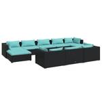 Garten-Lounge-Set (10-teilig) 3013634-6 Schwarz - Blau - Hellblau