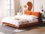 Lit double MELLE Noir - Orange - 176 x 95 x 228 cm