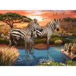 am Wasserloch Puzzle Zebras