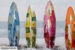 Acrylbild handgemalt Surf Siesta Grau - Massivholz - Textil - 150 x 50 x 4 cm