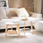 Table d'appoint FBT75-W Blanc - En partie en bois massif - 50 x 45 x 46 cm