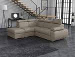 Ecksofa Boston 2RR1P mit Polsterhocker Hellbraun - Ecke davorstehend links