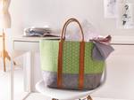 Filz-Tasche Green Blossom Grau - Grün - Textil - 45 x 50 x 25 cm