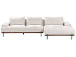 Ecksofa MARIFERD Beige - Schwarz - Creme - Eiche Dunkel - Armlehne davorstehend rechts - Ecke davorstehend links