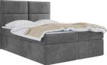 Boxspringbett mit Topper NESTEA Grau - Breite: 120 cm - H4