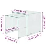 Nesting-Tisch(2er Set) 244191 Glas - 42 x 42 x 42 cm