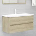 Meuble lavabo avec bassin 3007833-3 Imitation chêne de Sonoma - Largeur : 90 cm