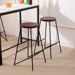 Lot de 4 tabourets de bar OXFORD Marron - Bois massif - 40 x 71 x 40 cm