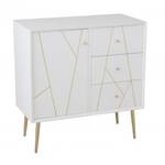 Commode design PIKA couleur blanc Blanc - Bois massif - 80 x 84 x 40 cm