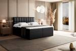 Boxspringbett MIAMI Hochglanz Schwarz - Breite: 160 cm - H4