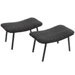 Fußhocker ZB33027NZDE (2er Set) Braun - Rattan - 41 x 38 x 69 cm