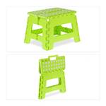 Tabouret pliable en vert Vert - Blanc - Matière plastique - 35 x 22 x 28 cm