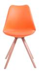 4er Set Stühle Toulouse Kunstleder Rund Orange - Eiche Hell