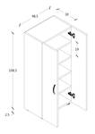 Schuhschrank Ulas Weiß - Holzwerkstoff - 49 x 108 x 30 cm