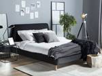 Doppelbett VIENNE Schwarz - Eiche Hell - Breite: 180 cm