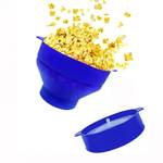 Popcorn Maker aus Silikon für Mikrowelle Blau - Kunststoff - 20 x 6 x 24 cm