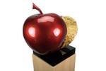 Sculpture moderne Pomme d'Ève Doré - Rouge - Pierre artificielle - Matière plastique - 51 x 54 x 40 cm