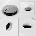 Waschbecken oval 57x48,5x19,5 cm Weiß Weiß - Keramik - 49 x 30 x 57 cm