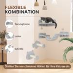 Katzen Kletterwand Set D30-859V00LG Grau - Holzwerkstoff - 26 x 13 x 90 cm