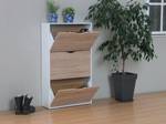 Schuhschrank Napoli Weiß - Holz teilmassiv - 70 x 139 x 24 cm