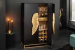 Barschrank ANGEL Schwarz - Gold - Massivholz - 95 x 140 x 45 cm