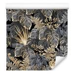 Papier Peint feuilles tropicales nature Beige - Noir - Marron - Gris - Blanc - Papier - 53 x 1000 x 1000 cm