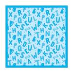 Alphabet mit Herzen und Punkten in Blau 180 x 180 cm