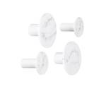 Lot de 4 patères marbrées Blanc - Matière plastique - 9 x 5 x 9 cm