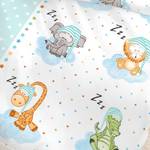 Babybettwäsche Zootiere und Sterne Blau - Grün - Orange - Weiß - Textil - 100 x 135 x 1 cm