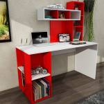Schreibtisch Coral Weiß Rot Rot - Holzwerkstoff - 140 x 75 x 60 cm