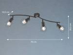 Deckenstrahler schwarz LED Spots dimmbar Schwarz - Metall - 70 x 21 x 9 cm