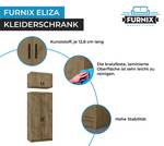 Kleiderschrank mit Aufsatz ELIZA 2D Eiche Dunkel Dekor - Eiche Hell Dekor