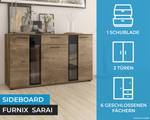 Sideboard Melides +LED Braun - Eiche Dunkel