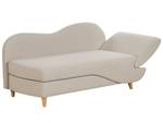 Chaise longue MERI Beige - Chêne clair - Accoudoir monté à gauche (vu de face) - Angle à droite (vu de face)