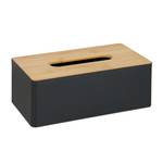 Boîte à mouchoirs couvercle bambou Noir - Marron - Bambou - Matière plastique - 26 x 10 x 14 cm