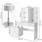 Schminktisch Maria Weiß mit Hocker Weiß - Holzwerkstoff - 132 x 146 x 43 cm