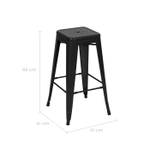 Tabouret de bar Indus (Lot de 2) Noir