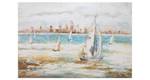 Acrylbild handgemalt Sailor's Race Blau - Weiß - Massivholz - Textil - 120 x 80 x 4 cm