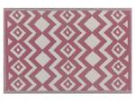 Tapis d'extérieur DEWAS Rose foncé - Blanc - Textile - 120 x 120 x 180 cm