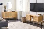 Sideboard PEROTE Braun - Gold - Rattan - 71 x 40 x 120 cm