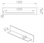 Wandboard MARINE Blau - Holzwerkstoff - 120 x 23 x 22 cm