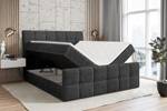 Boxspringbett BRUGO-Z Schwarz - Breite: 180 cm - H3