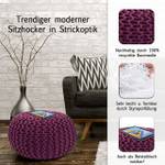 Pouf Sitzpouf Bodenkissen Strickhocker Violett